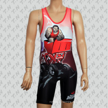 Customized Sublimation Tank Top Wrestling Singlet with Big Armhole